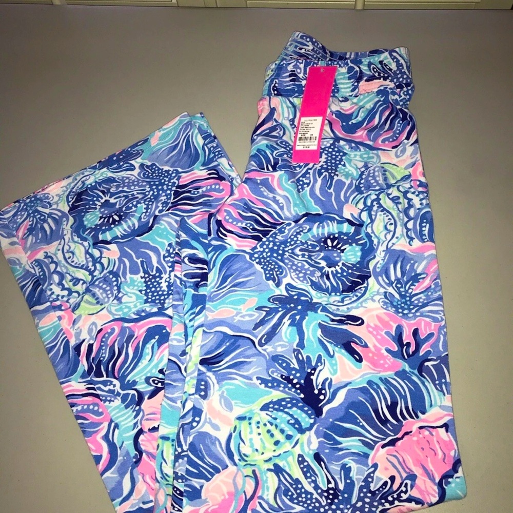 Lilly Pulitzer NWT Lorena Breezy Palazzo Pants Saltwater Shade Seekers $118 XS - Picture 6 of 8